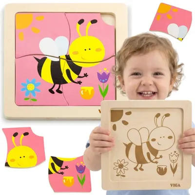 Produktbild von Viga Handliches Bienenpuzzle aus Holz