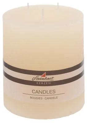 Produktbild von 3-Docht Stumpenkerze "Raureif" Creme 140/120 mm