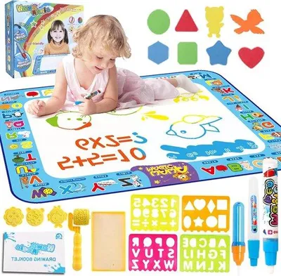 Immagine prodotto di Grande tappeto acquatico per bambini - 3-6 anni - Riutilizzabile - 100x75 cm