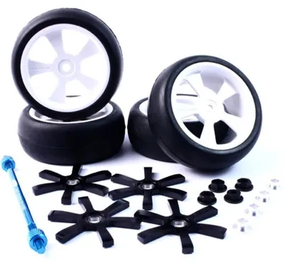 Imagen del producto de Yeah Racing, 4 unidades, accesorios para maquetas a escala 1:10, diseño de 6 radios