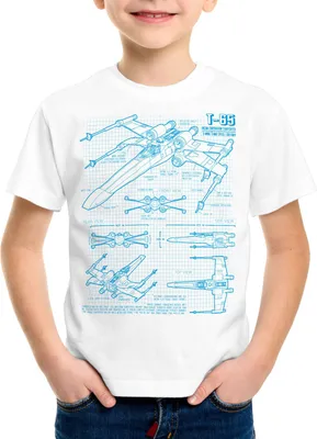 Produktbild von style3 X-Wing Kinder T-Shirt blaupause t-65