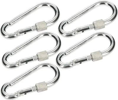 Produktbild von KOTARBAU® 5er Set Feuerwehr Karabinerhaken mit Schraubverschluss für Seile 140x12mm Feuerwehrkarabiner Robust für Ketten