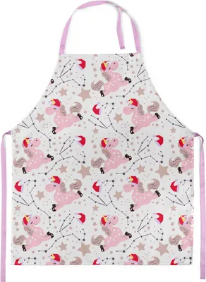 Produktbild von Kochschürze Für Kinder, Jungen und Mädchen, Schürze mit Klettverschluss, Weihnachten, Unicorn Stern [099]