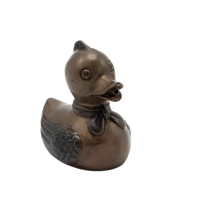 Produktbild von Schöne Ente als Wasserspeier für den Gartenteich, Brunnen oder im Blumenbeet, aus Bronze Neu Frostfest Witterungsbeständig, Tierfigur BO-BS1515B