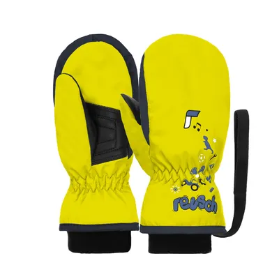 Produktbild von Reusch Fäustling Kids Mitten mit praktischer Handgelenkschlaufe 2305 safety yell / dress blue 5