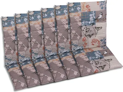 Produktbild von GO-DE Textil, Sesselauflage Mittellehner, 6er-Set, Farbe: taupe, Maße ca.: 108 cm x 48 cm x 5 cm