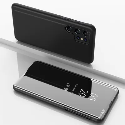 Immagine prodotto di Per Samsung Galaxy S25 Ultra 5G vista specchio telefono cellulare Smart Cover Wake UP funzione caso nero