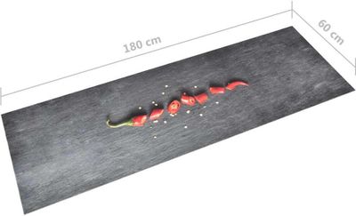 vidaXL Küchenbodenmatte Waschbar Pfeffer 60x180 cm