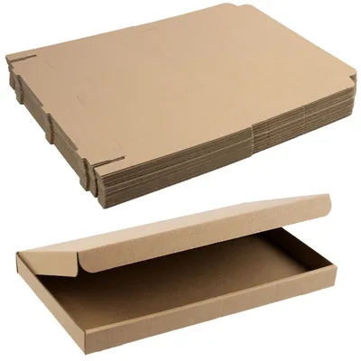 Obrázek produktu pro Sada 25 skládacích kartonových krabic, rozměry 250 x 150 x 22 mm, hnědá vlnitá lepenka