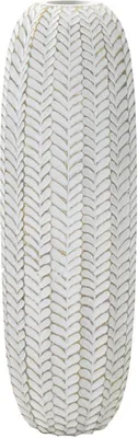 Zdjęcie produktu dla o Ferretti wazon liść Ø 20x67 cm białe złoto