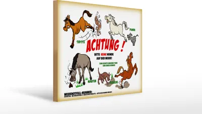 Produktbild von Holzschild Achtung keine Hunde auf Weide, 40 x 30 cm, Holzschilder Bauernhof Landwirt Tiere