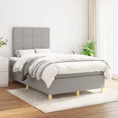 Obrázok produktu pre Posteľ Boxspring s matracom Light Grey 120x200 cm Látka