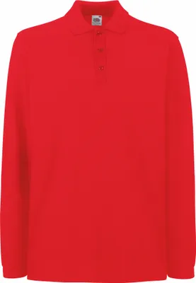 Produktbild von Fruit Of The Loom Premium Herren Polo-Shirt, Langarm BC1383 (XL) (Rot)