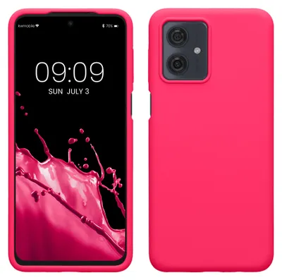 Produktbild von kwmobile Handyhülle für Motorola Moto G54 5G Hülle - Case Silikon - Kabelloses Laden - Schutzhülle Cover in Neon Pink