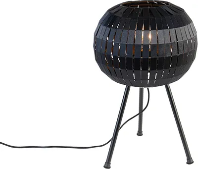 Produktbild von QAZQA - Modern Modernes Tischlampen-Stativ schwarz - Zoë I Wohnzimmer I Schlafzimmer - Stahl Rund - LED geeignet E27