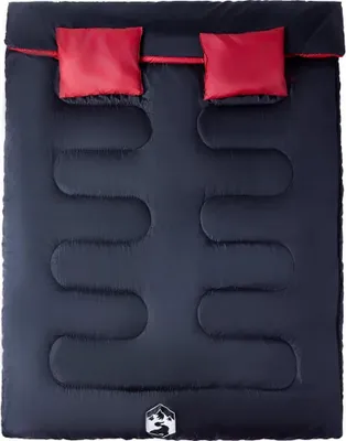 Produktbild von vidaXL Doppelschlafsack mit Kissen Erwachsene Camping 3-4 Jahreszeiten