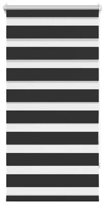 Produktbild von vidaXL Zebra-Rollo 60,9 x 120 cm, Stoffbreite 56,7 cm, schwarz