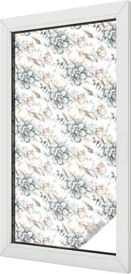 Obrázek produktu pro Vitrážová fólie na okno - 100x100 cm - vitrážový vzor - neprůhledná dekorační fólie pro ochranu soukromí - samolepicí, UV ochrana - květinová elegance