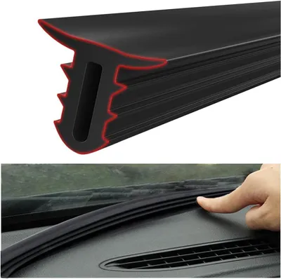 Productafbeelding van Auto Rubber Strip - Dashboard Afdichting - Geluidsisolatie Auto - Universele Pasvorm - 160 cm - Zwart