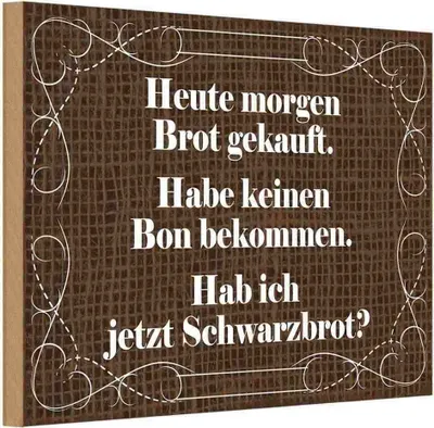 Produktbild von vianmo Holzschild 12x18 cm heute morgen Brot gekauft Dekoration