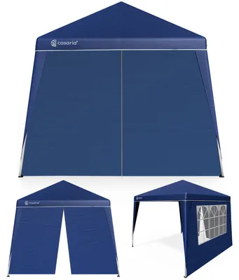 Produktbild von CASARIA® Pavillon Pop-Up 3x3m inkl. 2x Seitenteile Farbauswahl UV-Schutz 50+ inkl. Tasche wasserdicht faltbar Faltpavillon Zelt Festival Capri Blau