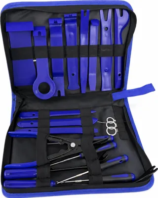 Immagine prodotto di Set utensili rimozione pannelli portiere clip auto, stereo cruscotto, kit strumenti di rimozione pannelli, cunei di plastica leve per smontare pannello interno auto radio,23 pezzi Gebo Tools