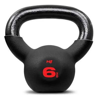 Obrázek produktu pro Hop-Sport litinová kettlebell s neoprenovým potahem, kettlebell 6 kg pro silový trénink