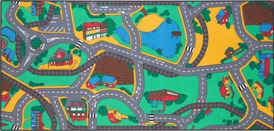 Produktbild von Carpet Studio Playtime Teppich Kinderzimmer - Spielteppich Mehrfarbig - 95x200cm