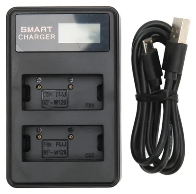 Productafbeelding van Batterijlader, 5V USB Dubbele Batterijlader voor Camera's met Meerdere Beveiligingen