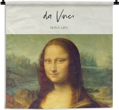 Produktbild von MuchoWow® Wandteppich Wandbehang Mona Lisa - Leonardo da Vinci - Alte Meister 150x150 cm Tapisserie Dekoration Wandtuch - Wohnaccessoires - Modernes