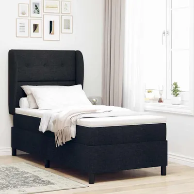 Produktbild von Maison Exclusive - Boxspringbett mit Kopfteil Schwarz 90 x 200 cm Stoff