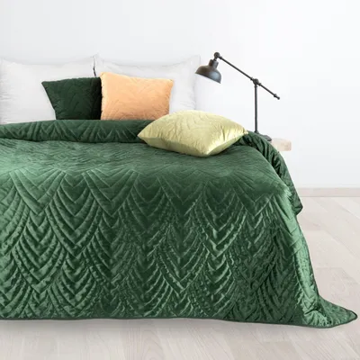 Zdjęcie produktu dla Narzuta Luiz 6 ciemnozielona 170×210 cm hotpress welur pikowana