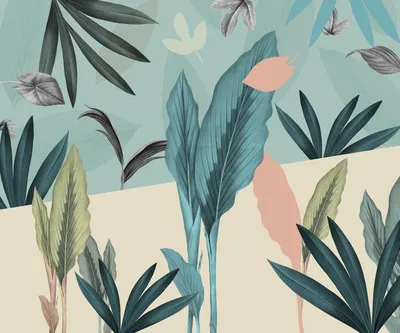 Immagine prodotto di Carta da parati Komar Naïve blu, rosa e verde - 611203 - 300 x 250 cm