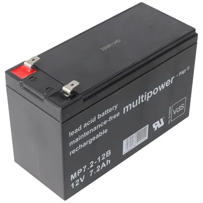 Produktbild von Multipower MP7-12B 12V 7Ah 6,3mm Faston Bleiakku AGM Blei Gel Akku