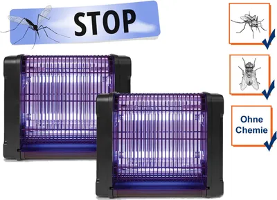 Produktbild von 2er Set elektrische Stechmückenfallen, 360° Insektenvernichter mit UV Licht 30m²