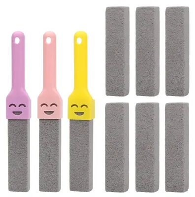 Produktbild von Bimsstein-Toilettenbürste, Bimssteinreiniger, 9 Bimssteine + 3 Griffe, Reinigungsstein für Toiletten, Badezimmer und Küchenabflüsse.