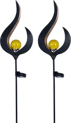Produktbild von 2er Set LED Solarleuchten, Glas, bronze, H 90 cm