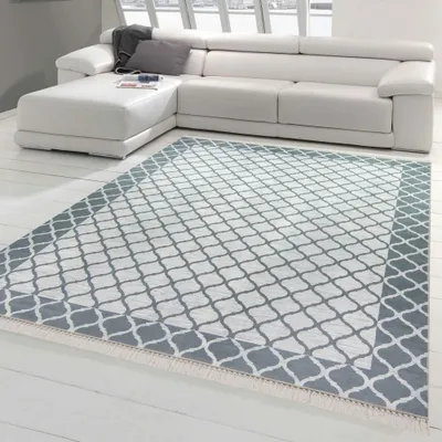 Produktbild von Wohnzimmerteppich mit Marokkanischem Design in grau Größe - 80 x 150 cm
