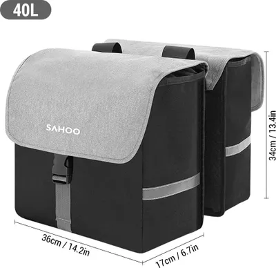 Obrázek produktu pro Bike Rear Seat Bag 40L Velká kapacita Bicycle Rear Rack Bag Bike Pannier pro cyklistické cestování Commuting
