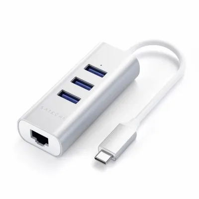 Obrázok produktu pre Satechi Type-C 2-in-1 3 Port USB 3.0 Hub & Ethernet Silber USB-C