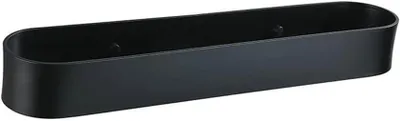 Produktbild von Schwarzes, multifunktionales Wandregal mit Handtuchhalter und Kosmetikablage, aus Aluminium