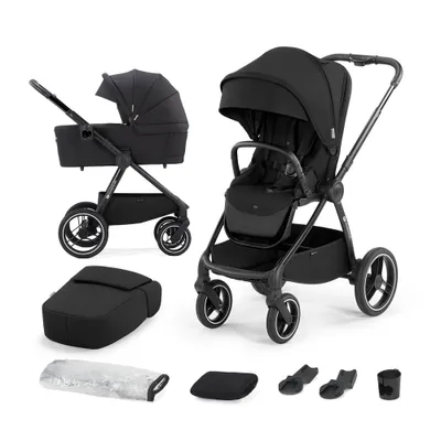 Immagine prodotto di Kinderkraft NEA - Carrozzina 2 in 1 - fino a 22 kg - ampia navicella - capottina impermeabile UPF50+ - pneumatici grandi - guida con una sola mano - nero