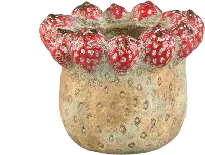 Produktbild von PTMD - Topf Fruitsy - Rot - 21x21x18cm