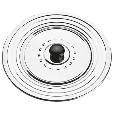 Produktbild von No-Brand Spritzschutzdeckel, Edelstahl Ø 16-18-20cm L 22cm H 2.5cm, Edelstahl, Edelstahl, Kunststoff, 22 cm, 25 mm, 173 g