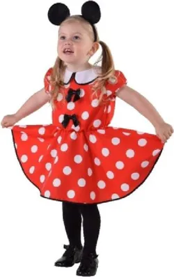 Produktbild von M216001-92 rot-weiß Baby Kleinkinder Mauskleid Minnymauskostüm Gr.92