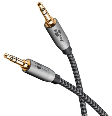 Produktbild von Goobay Audio Verbindungskabel AUX, 3,5 mm stereo, 1 m, Klinke 3,5 mm Stecker (3-Pin, stereo) > Klinke 3,5 mm Stecker (3-Pin, stereo)