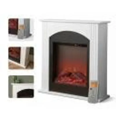 Obrázek produktu pro Sada elektrického krbu Sureflame Henlow, bílá, 27", volně stojící, rozměry 75 cm x 70 cm x 22 cm, topný výkon 1 kW – 2 kW, LED efekt plamenů