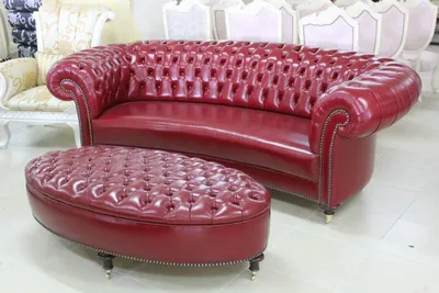 Produktbild von Chesterfield 3 Sitzer + Hocker Couch Garnitur Polstermöbel Leder Sofas Couchen