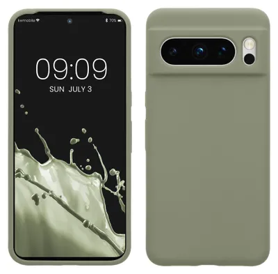 Produktbild von kwmobile Handyhülle für Google Pixel 8 Pro Hülle, für Pixel 8 Pro Case - Hülle Silikon - kabelloses Laden - Graugrün