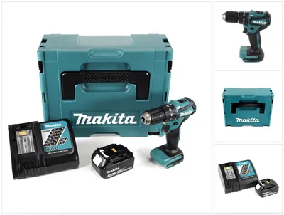 Obrázok produktu pre Akumulátorová príklepová vŕtačka Makita DHP 483 RT1J 18V 40Nm v Makpac + 1x akumulátor 5,0 Ah + nabíjačka